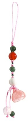 FRCOLOR Jade Achat Handygurt Schlüsselanhänger Mehrzweck Telefonband Pink Natürliche Steine Feng Shui Schmuck