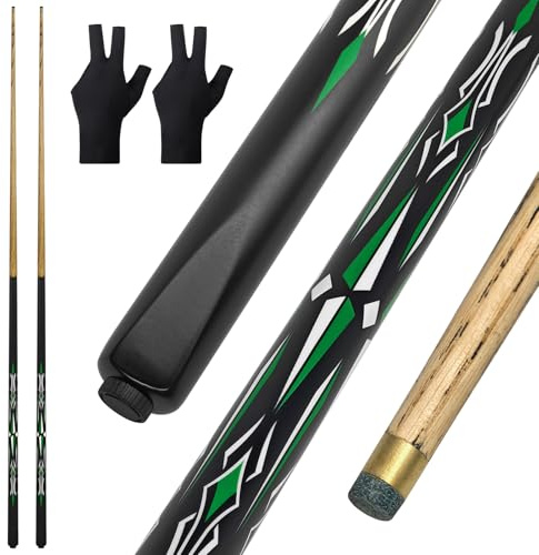 RAYNA GAMES 2 Piece Pool Cue Stick, Billiard Cue Stick,58 Snooker Cues 9.5mm Tip Snooker Cue Set for Beginner & Professional