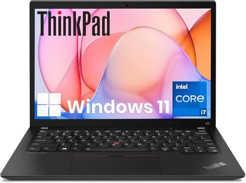 Lenovo Thinkpad X13 Business Laptop Computer, Intel Core i7-10510U, 512GB SSD, 8GB RAM, US Qwerty Keyboard, Windows 11 Pro (Renewed)
