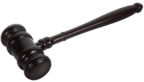 TOMETURE Martello da Giudice per Asta in Materiale Sintetico Suono Chiaro e Forte, Design Semplice, Manico in Legno, per Avvocati e Presidenti Riunioni