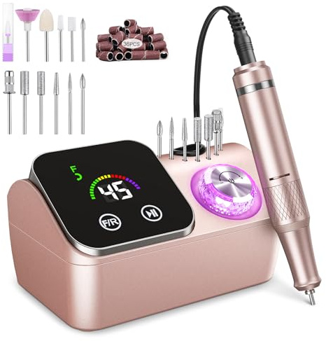 Cadrim Ponceuse pour Ongles Professionnelle 45000 RPM,13 in 1 Ponceuse Ongles