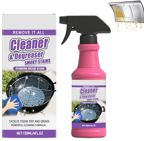 KUIRUNRX® Nettoyant Dégrasseur pour Grill, Spray Puissant pour Grill Extérieur, Élimine les Aliments Brûlés et la Graisse, Entretien Facile des Grilles de Barbecue, 120ml