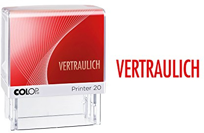 COLOP Printer 20 I VERTRAULICH Stempel I selbstfärbender Bürostempel I Abdruck 14 x 38 mm I langlebiger Textstempel mit integriertem Farbkissen rot I ideal für Bürobedarf