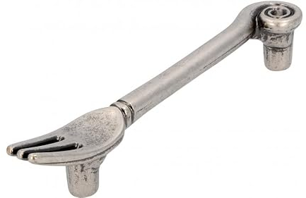 SIRO Möbelgriff Höxter, Gabel, Design, Druckguss zinnfarbig, 128 mm x 26 mm x 19 mm, LA 96 mm, 1051-128ZN28