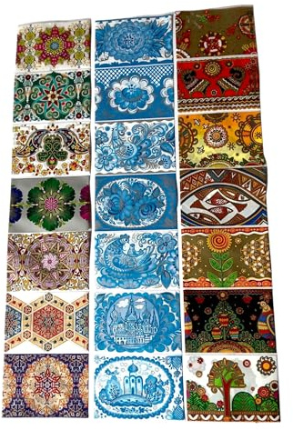 Ukrainisches-Kunsthandwerk Ostereier Folie. mit 21 verschiedenen Mustern(9.35.29) Gold, Kaleidoskop, Silber Czel,