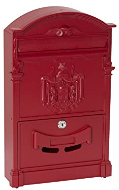 ARREGUI Residencia D-2151/R Cassetta Postale Individuale di Stile Classico in Alluminio, Dimensione M (DIN A4 e Riviste), Rosso