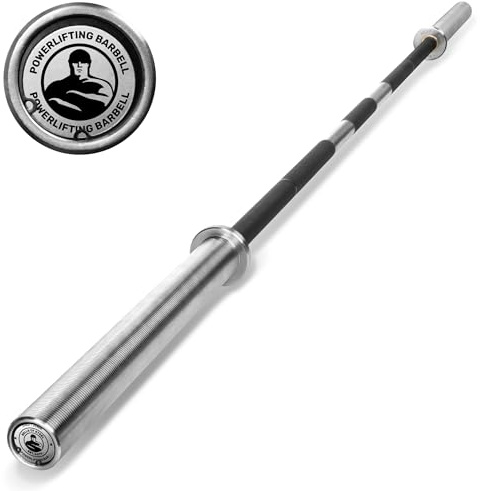 Powerlifting Bar 2.0 [Bells of Steel] Heavy-Duty Power Barbell, Olympic Bar for Powerlifting Barbell, Aggressive Knurling, 29mm Diameter, 44 lb, 1500lb Capacity, Barenaked