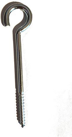 5 Stück Schraubhaken gebogen, Deckenhaken, Gerüstschraube, verz. 7,8 mm x 120 mm