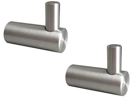 Vel 2x Garderobenhaken echt Edelstahl massiv Kleiderhaken Wandhaken Wandgarderobe Handtuchhalter Garderobe Haken Flur Bad Küche Keller