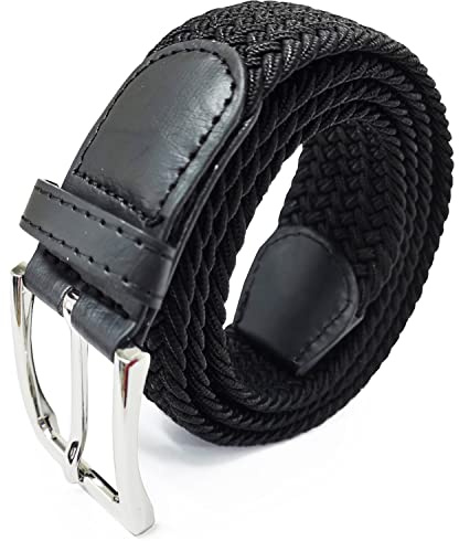 Glamexx24 Elastischer Gürtel Unisex, Geflochtener Stretchgürtel für Damen & Herren, Stufenlos Verstellbarer Stoffgürtel ohne Löcher, Flechtgürtel für Jeans & Freizeithosen (Breite: 3,5 cm)