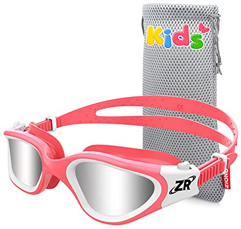 ZIONOR Schwimmbrille Kinder, G1MINI Polarisiert/non Polarisiert Komfortabel Kinder Schwimmbrille, Anti Nebel UV-Schutz Schwimmbrille für Mädchen und Jungen (Jahre 6-14)