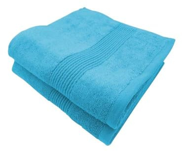 Alpes Blanc Juego de 2 toallas de baño de algodón y bambú, 600 g/m², colores de bambú, color azul pato, tamaños servilletas, 50 x 100 cm