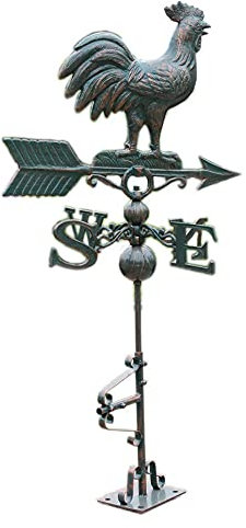 BANGHA Wetterhahn Vintage Home Garten Dekor Großes Design Cast Aluminium Windanzeige Wetterfahne (Color : 1, Size : 50cm W x 101.5cm H)