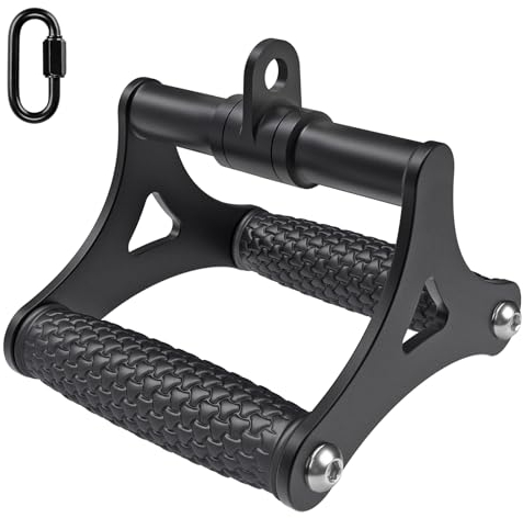 Kipika Heavy Duty Double D Handle, V Bar Row Attachment for Cable Machine, Non-Slip and Comfortable, Solid Aluminum Alloy Grip, Home Gym Accessories
