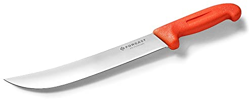 Forgast HACCP Metzgermesser Schlachtermesser | 24cm Klinge | Rot | Kochmesser | Küchenmesser | Gemüsemesser | Schälmesser | Metzgermesser | Fleischermesser | Zerlegemesser | Polypropylen-Griff