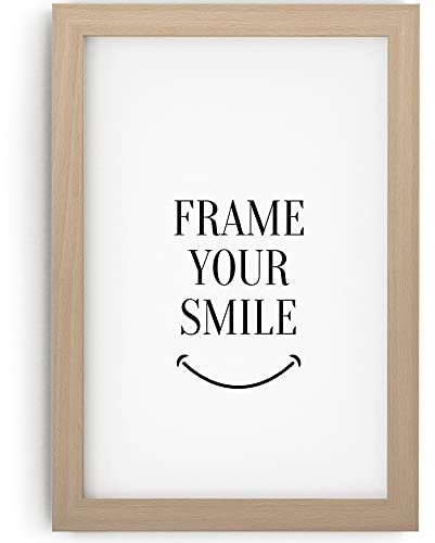 Monframe Bilderrahmen 75x98 cm | Modern Fotorahmen Buche mit Acrylglas & UV-Schütz | Bilderrahmen Holz MDF für Fotos, Kunstwerke, Poster & Diplom