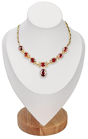 Présentoir de Collier de Buste de Bijoux, Chevalet de Bijoux en Cuir, Présentoir de Chaîne de Collier, Support de Tour de Buste, Support de Mannequin de Bijoux, Support de Bijoux