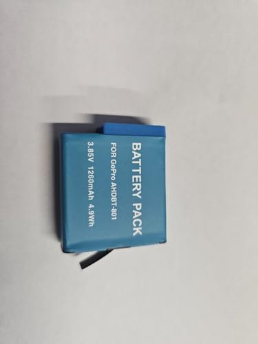 Rechargeable Battery compatible with [GoPro]- (Hero 5, Hero 6, Hero 7, Hero 8 - Black & Hero 7 White) Replacement for AHDBT-801, SPJB1B Battery - Extends Time, Cold-Weather Resistant, Faster Charging