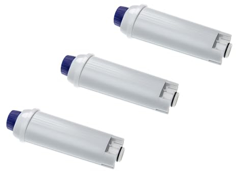 vhbw 3X Water Filter Replacement for DeLonghi DLS C002, SER3017 for Coffee Machine, Espresso Machine - White