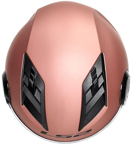 Jethelm LS2 Airflow Rose Gold Größe XS | Helder Vizier | Jethelme | Ratsche | Kunststoff | geeignet für Mofa, Moped, Motorrad, Roller