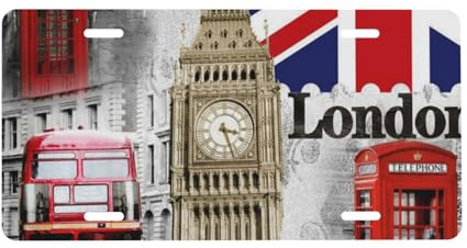 London Big Ben Druck Nummernschild Aluminium Auto Platte Universal Auto Tag für Auto Dekoration 15 * 30 cm