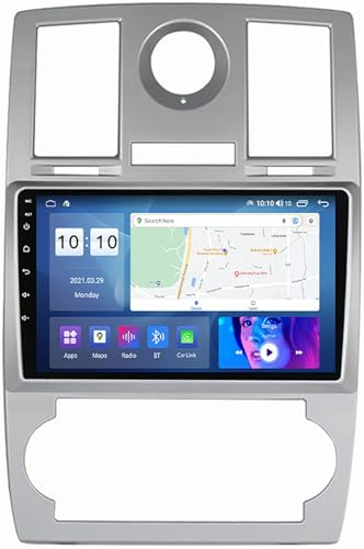 PLOKM Android 12 Reproductor Multimedia 2-DIN Car Stereo para J-eep Chrysler 300C 2004-2011, Aplicaciones compatibles como Apple CarPlay Radio SWC Dab+ FM Am Bluetooth HiFi GPS Navigation M700S