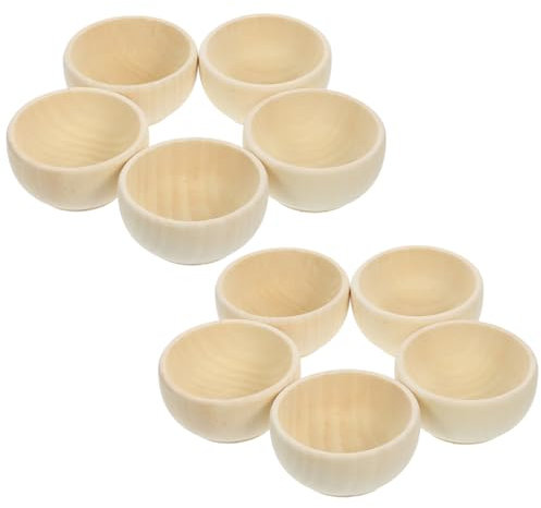 Unbemalte Kleiner Holzschalen für Bastelarbeiten, 10 Stück Khaki
