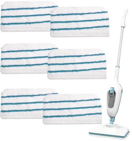 6Pcs Mop Replacement Pads for Beldray BEL01097 FSM1500 FSM1600 FSM1610 FSM1620 FSM1630 FSMH1621 FSMP20-XJ, Steam Cleaner Pads，Microfibre Mop Pads for Beldray Steam Cleaner