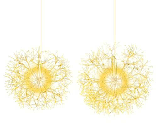 COSTWAY Leuchtkugel Weihnachten, 2 Stück LED Kugeln Zum Hinhängen, Ø 44/54 cm LED Dekokugel, Leuchtkugel, Kugelleuchten, Weihnachtskugel, Weihnachtsdeko, Weihnachtsbeleuchtung für außen und innen