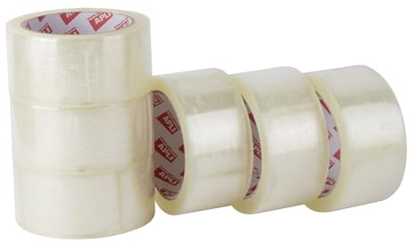 APLI 19906 Lot de 6 rouleaux de scellement transparent silencieux 48 mm x 66 m, 28 µm, polypropylène acrylique, ruban d'emballage sans bruit, recommandé pour tout type d'utilisation