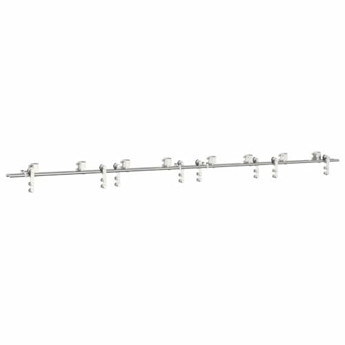 vidaXL Kit Binari Porta Scorrevole 366 cm Acciaio Inossidabile Argento