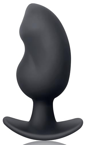 Roluck Silikon Butt Plug mit gebogener Basis Anal Dilator Training G-Punkt Stimulation Prostata Massage Sex Spielzeug für Frauen Männer Masturbation (XXL)