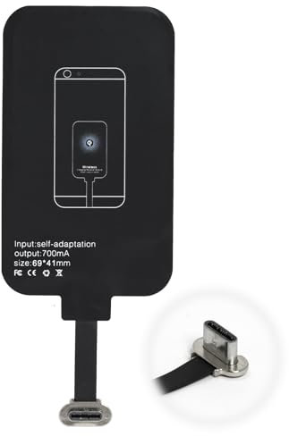 Récepteur de Charge sans Fil 1000 mA Type C et Adaptateur pour Apple, Samsung, Huawei, Xiaomi, Charge Rapide et Efficace