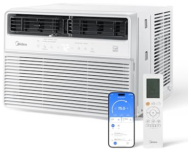 Midea 14,000 BTU Smart Inverter Window Air Conditioner with APP, Alexa Control, 115V AC Unit Cools up to 700 Sq. Ft, Quiet Operation, Energy Saving, Remote & Easy Installation Kit, White