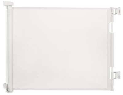 Barrière de Sécurité Rétractable pour Bébé et Animaux Chiens, Extensible de 0-140cm, Porte de Sécurité pour Escaliers, Couloirs et Portes – Utilisation Intérieure et Extérieure blanc