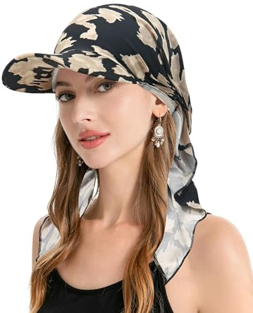 ZLYC Damen Chemo Headwear Brim Visor Hat Beanie-Mütze(Leopardenmuster Khaki),Einheitsgröße