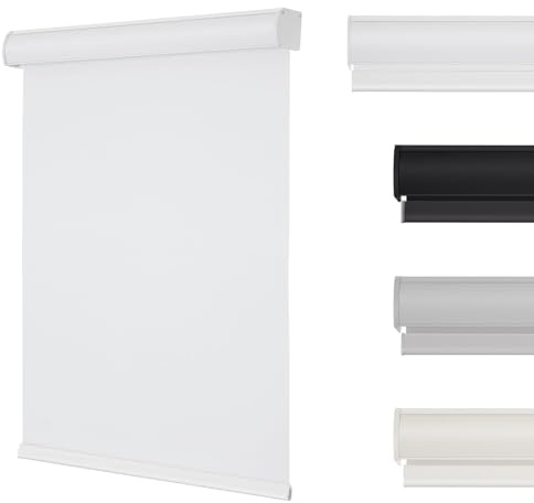 Changshade Cordless Blackout Roller Shades with Valance, Room Darkening Roll-up Shade Easy Install, Fabric Windows Blinds for Home, Bedroom and Office, 42 W x 72 H, White
