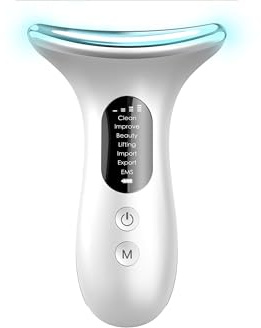 Dispositivo de Masaje Facial Anti-Arrugas EMS con Calor 5℃/45℃ - Lifting Facial en V para Hombres y Mujeres | 7 Modos | Terapia LED de 7 Colores contra Arrugas | Reafirmación Facial Colágeno