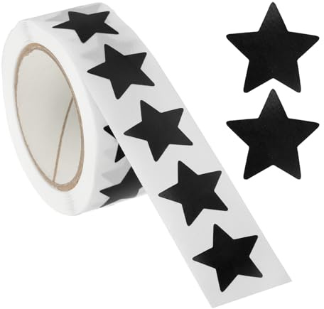 PATIKIL 500Pz Stelline Adesive Premio Rotolo di Adesivi a Stella 1.9cm Nero | per Decorativi Tabelle di Comportamento Forniture Insegnanti e Lavori DIY, a Forma di Stella, Autoadesivi