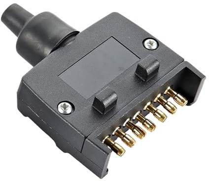 Adaptador para conector de remolque | Toma de remolque plana de 7 pines - Carcasa compacta Conexión segura Diseño bajada para vehículos de ocio Piezas