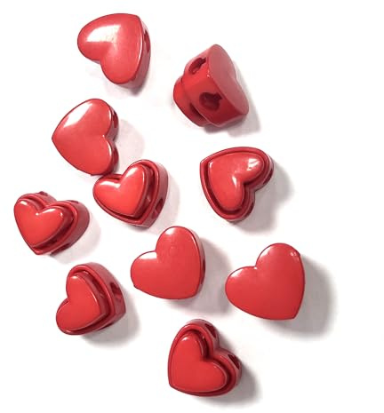 10 Pezzi Fermacorda Rosso Cuore Per Lacci E Cordini