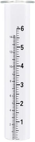 Jorzer Pluviómetro para Exteriores de 19 cm Resistente a arañazos y a la Intemperie con Tubo de Repuesto de Vidrio Transparente y Escala para jardín Patio.