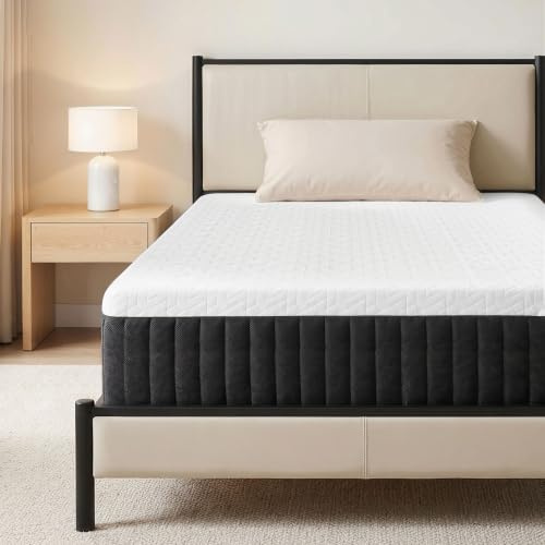 HOMCOM Matratze 90x200 cm 25 cm Höhe ergonomische Taschenfederkernmatratze mit Memory-Schaumstoff 7-Zonen-Unterstützung H3 Härtegrad