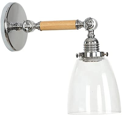 Adjustable Wall Lamp Industrial Vintage Loft Bar Sconce Wall Lights Fittings, Glass Shade Wall Lights for Bathroom Kitchen Island Bedroom Cafe Corridor Restaurant