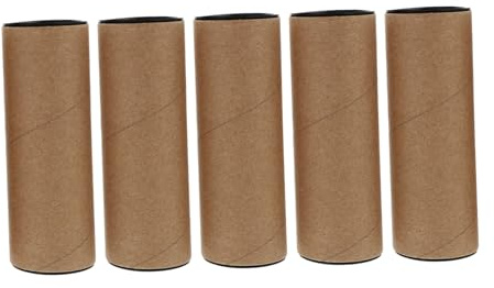 HOMSFOU 5 pezzi Tubi di Cartone Rotondi per Poster e Carta da Disegno Materiale Spesso e Resistente Tubo Compatto con Coperchio per Stoccaggio di Disegni Poster e Opere d'Arte