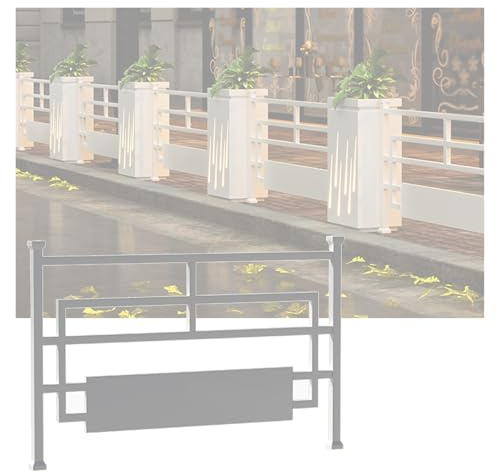 Metall hög planteringslåda för utomhus upphöjd trädgårdsbädd kommersiellt lågt staket delare restaurang uteplats dekorativa skiljeväggar (vit 80 x 60 cm/31,6 x 23,6 tum)