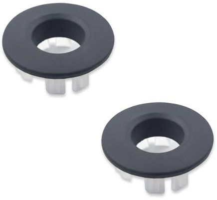 fKiZanthene Bouchon trop Plein lavabo Noir en cuivre, Lot de Deux couvercles décoratifs pour évier avec trop Plein, pièce de plomberie pour Salle de Bain et rénovation intérieure