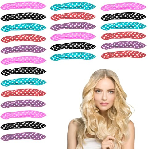 Heatless Curlers for Short Hair, Heatless Hair Curler Set with Bendy Rollers, Foam Rollers for Gentle Styling, Sleep in Rollers for Overnight Curls, 25 Piece Hair Curlers No Heat Collection