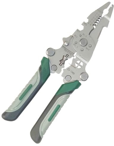 Strumento spelafili 12 in 1 Pinza da elettricista Pieghevole Spellacavi multiuso Strumenti professionali per elettricisti per spelare Crimpatura Taglio Looping
