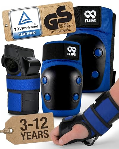 99FLIPS Protektoren Kinder Knieschoner Kinder 3 Jahre - Schoner Inliner Set | Protektoren Inliner - Ocean Blue, XS - Schoner Set für Inline Skates, Skateboard, Rollschuhe & Scooter - SLIDE - Schützer